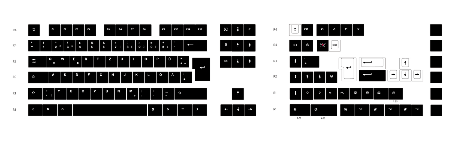 The Teleport Teleport Keycaps (ISO DE - ANSI DE) - SIMVEL White on Black