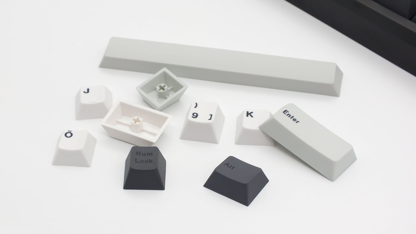 The Teleport Teleport Keycaps (ISO DE - ANSI DE) Full Set Black Piebald