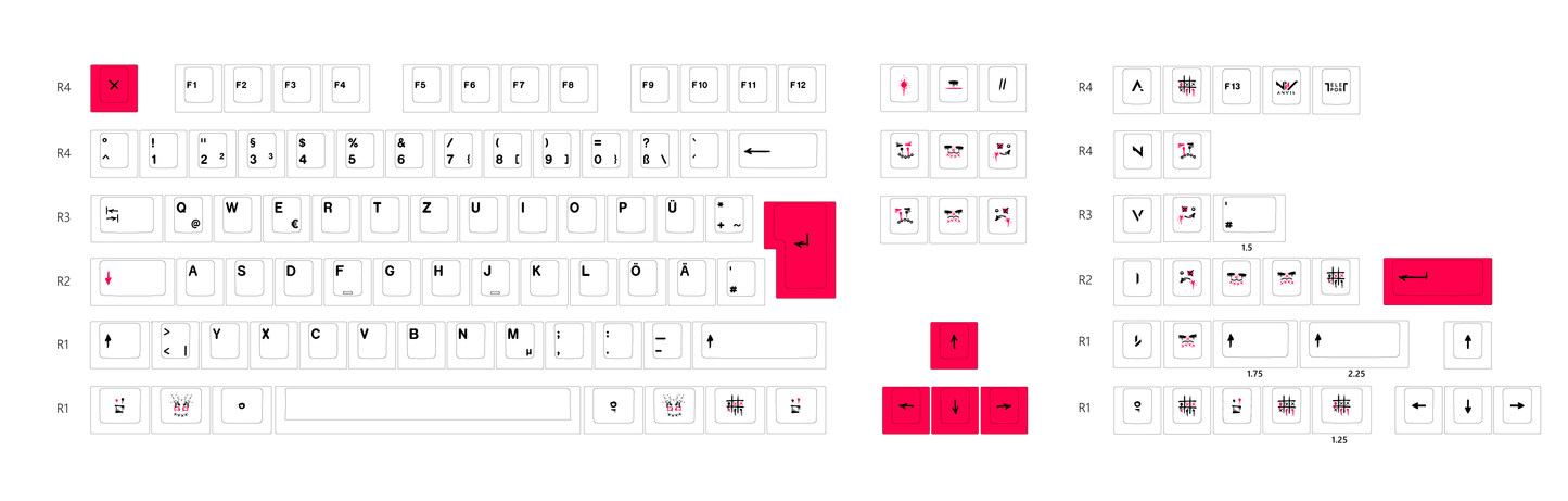 The Teleport Teleport Keycaps (ISO DE - ANSI DE) ANVIL WHITE Edition  [Limited]