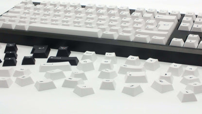 The Teleport Teleport Keycaps (ISO DE - ANSI DE) - SIMVEL Black on White