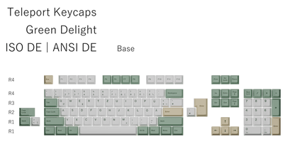 The Teleport Teleport Keycaps (ISO DE - ANSI DE) Full Set Green Delight