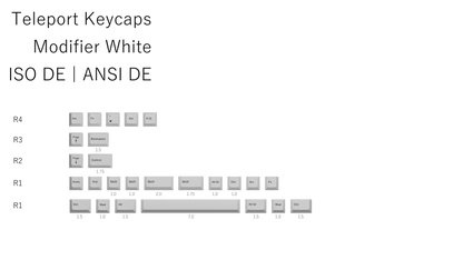 The Teleport Teleport Keycaps Modifier Set White